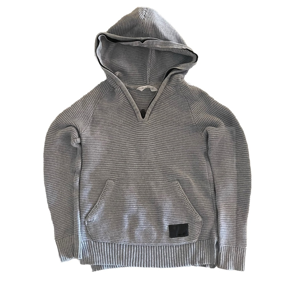H&M Boys Hooded Solid Gray Knit sweater Size 8-10 Years